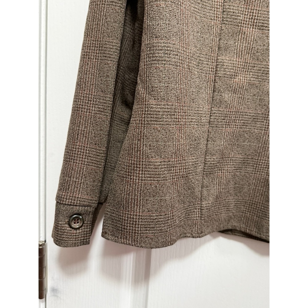 Vintage 90s Maggie Lawrence Plaid Button Up Shirt Jacket Women's M Brown Classic - Picture 15 of 16